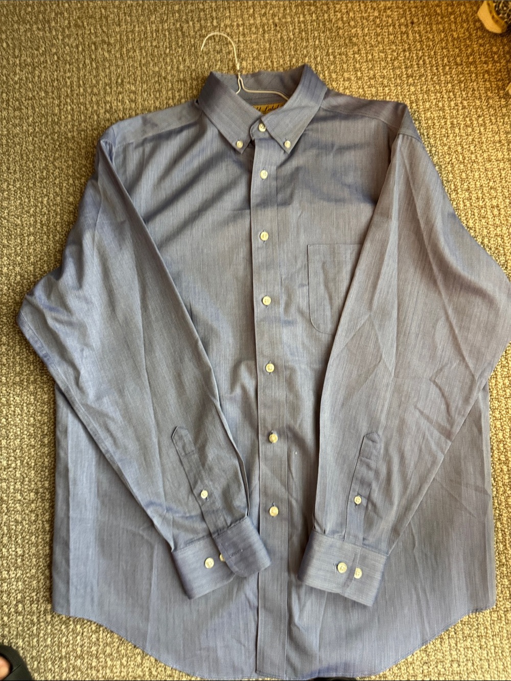 Gold label Men's Long-Sleeve Button-Down Dress Shirt in Slate Blue